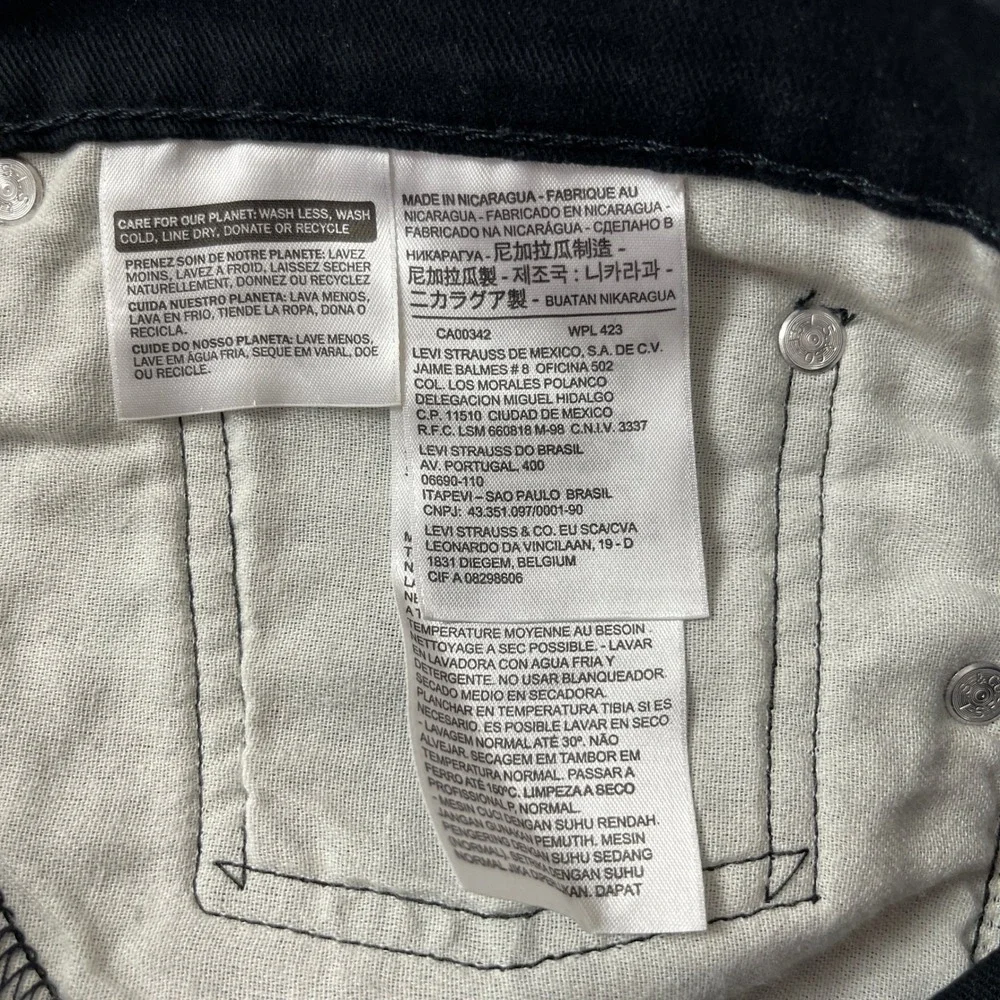 Levis 541 Jeans Mens 38x34 Black Athletic Tapered Dark Wash Stretch Denim Preppy